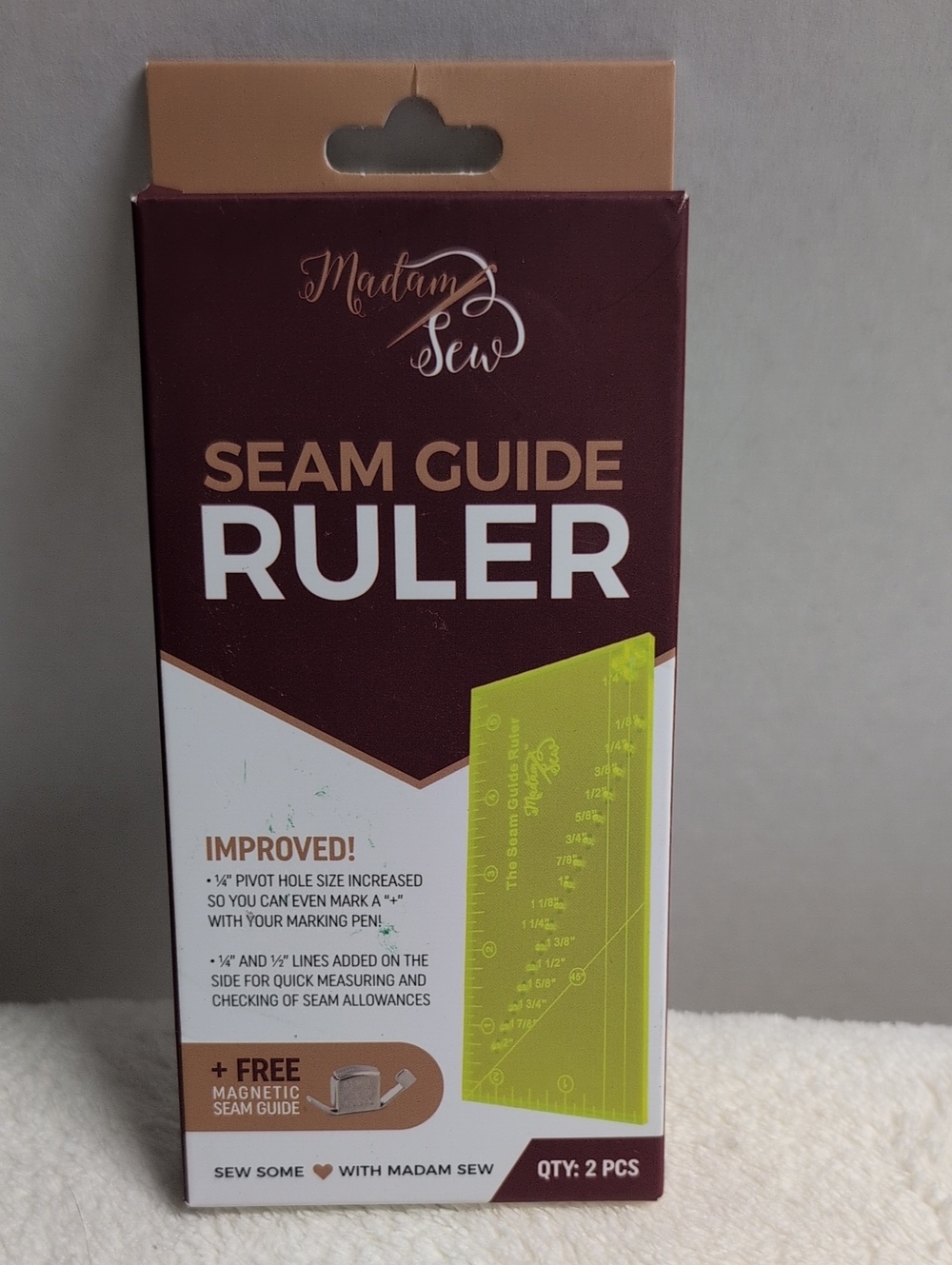 🌈5/$20🌈Bundle! Madam Sew Seam Guide Ruler - Yellow